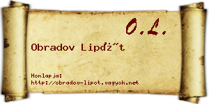 Obradov Lipót névjegykártya